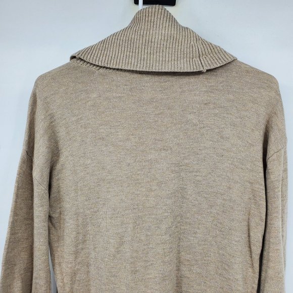 Loft Ann Taylor Cowl Neck Women's Tan Pullover Sweater Size Medium - Picture 10 of 11